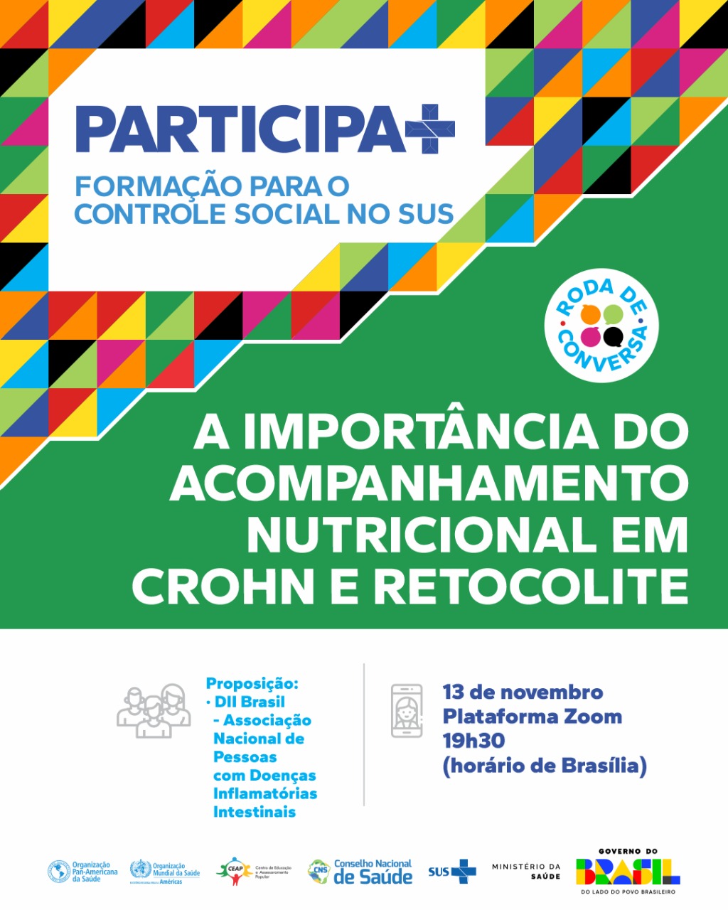 Roda de Conversa: nutrição em Crohn e Retocolite